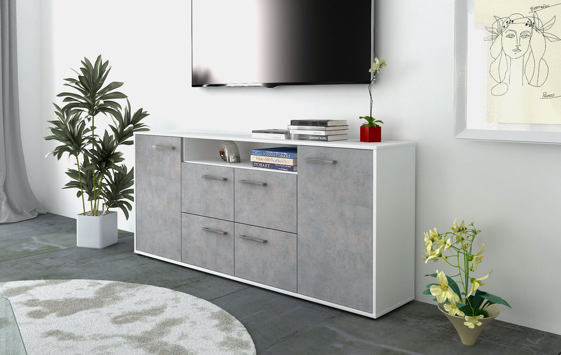 Sideboard Ephenia, Beton Seite (180x79x35cm) - Stil.Zeit Möbel GmbH