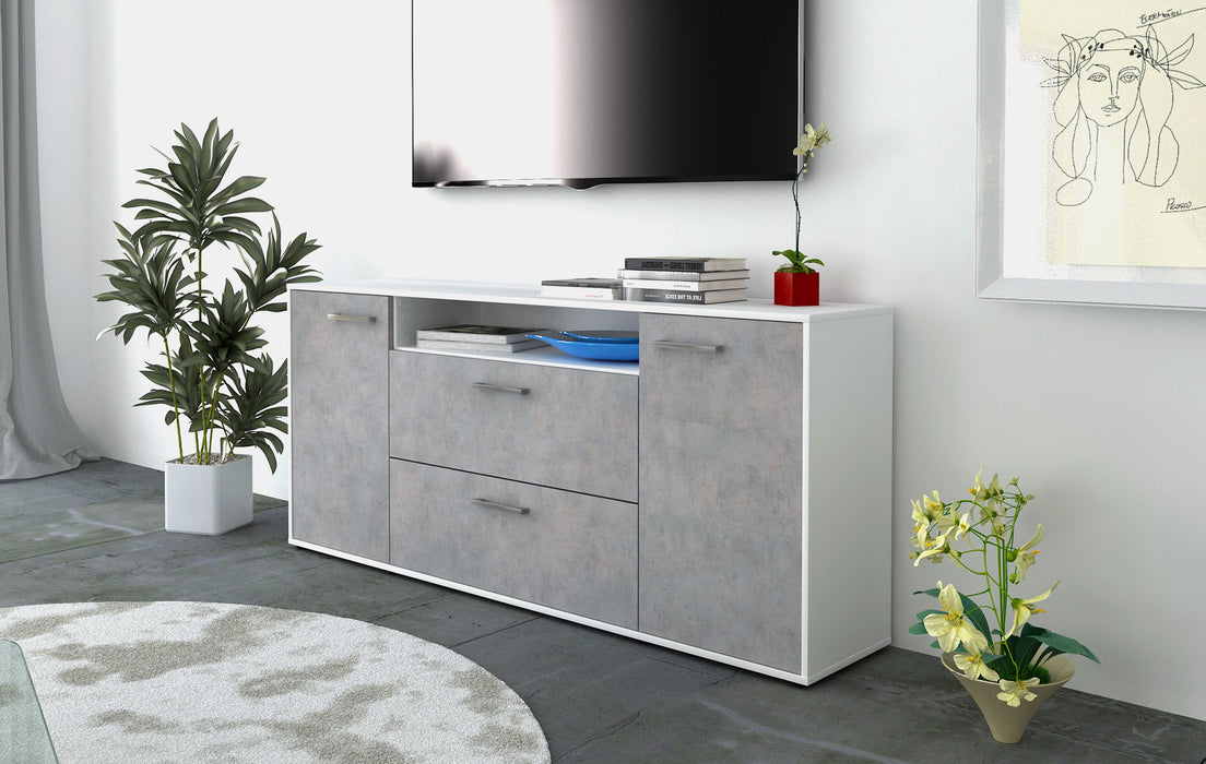 Sideboard Erina, Beton Seite (180x79x35cm) - Stil.Zeit Möbel GmbH