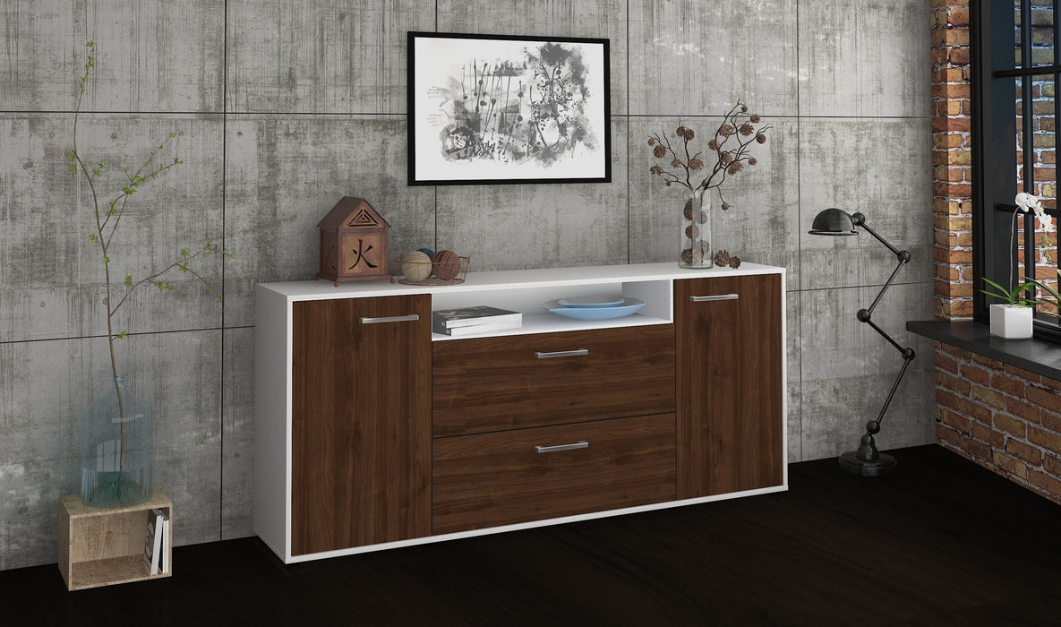 Sideboard Erina, Walnuss Seite (180x79x35cm) - Stil.Zeit Möbel GmbH