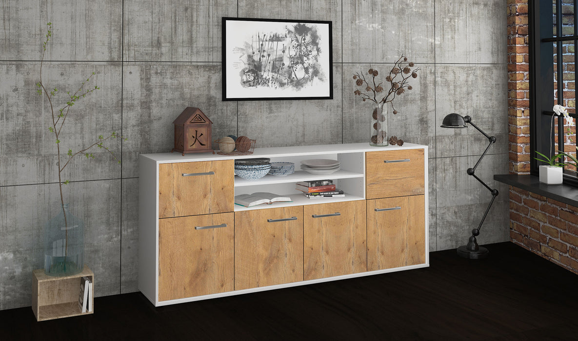 Sideboard Ermelina, Eiche Seite (180x79x35cm) - Stil.Zeit Möbel GmbH