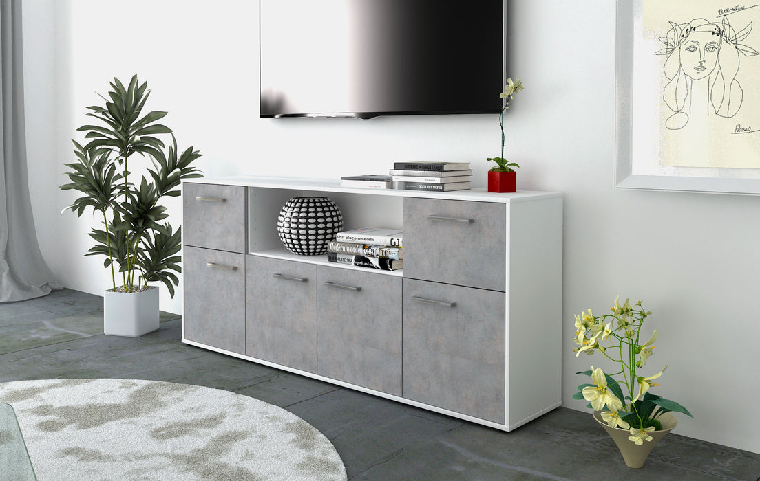 Sideboard Ermentrude, Beton Seite (180x79x35cm) - Stil.Zeit Möbel GmbH