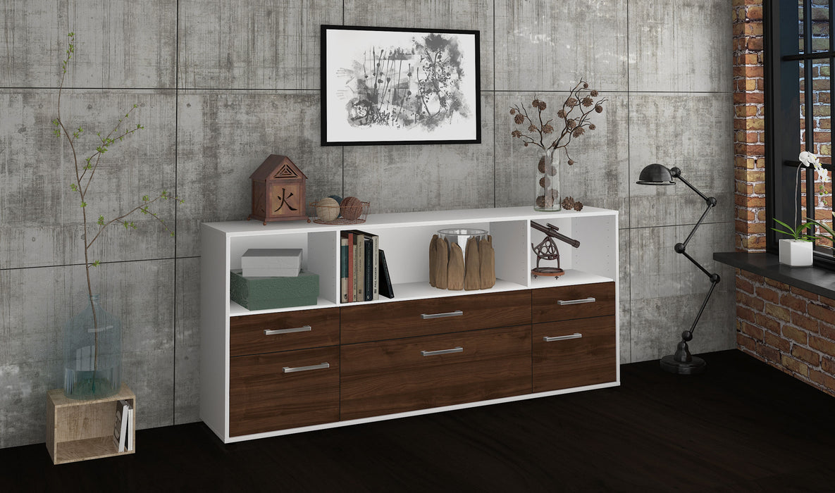 Sideboard Estella, Walnuss Seite (180x79x35cm) - Stil.Zeit Möbel GmbH