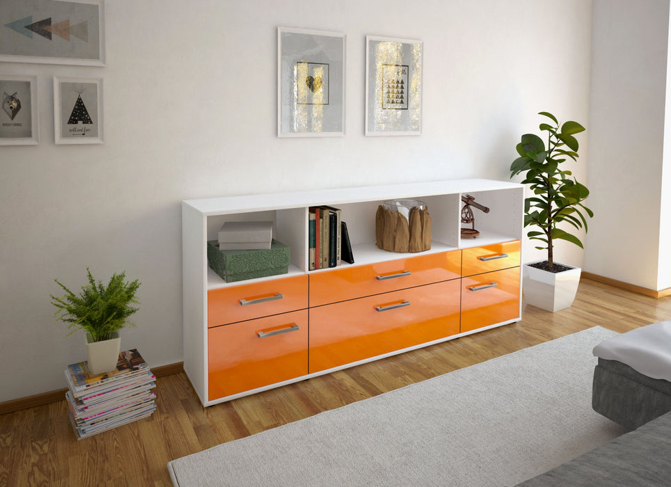 Sideboard Estella, Orange Seite (180x79x35cm) - Stil.Zeit Möbel GmbH