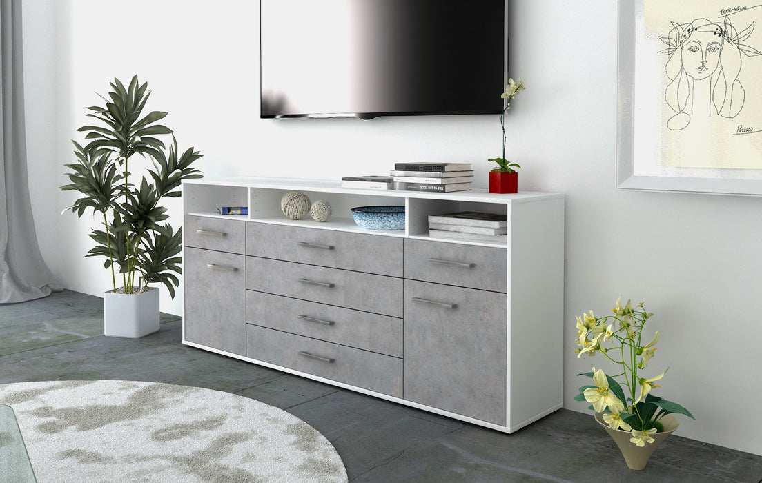 Sideboard Evelina, Beton Seite (180x79x35cm) - Stil.Zeit Möbel GmbH