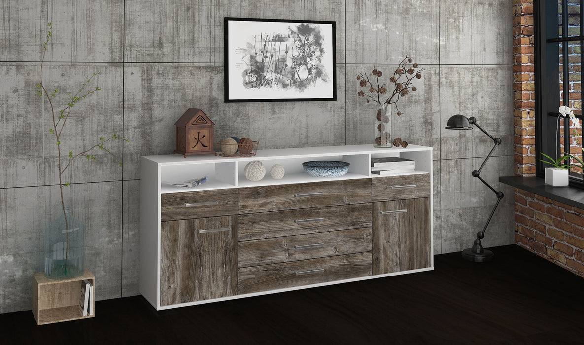 Sideboard Evelina, Treibholz Seite (180x79x35cm) - Stil.Zeit Möbel GmbH