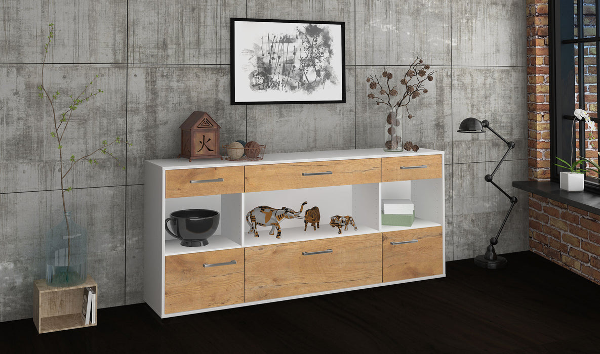 Sideboard Fabiana, Eiche Seite (180x79x35cm) - Stil.Zeit Möbel GmbH