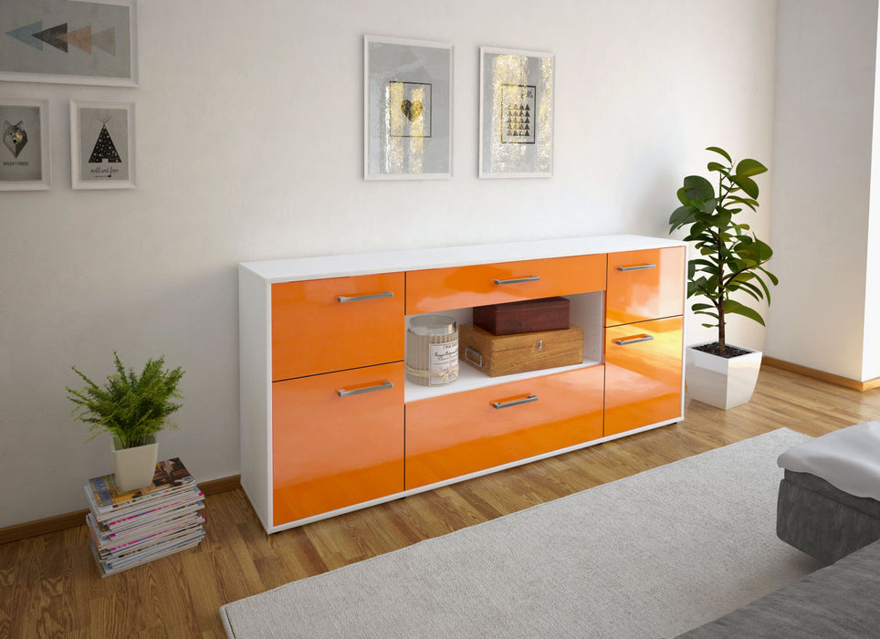 Sideboard Fabiola, Orange Seite (180x79x35cm) - Stil.Zeit Möbel GmbH