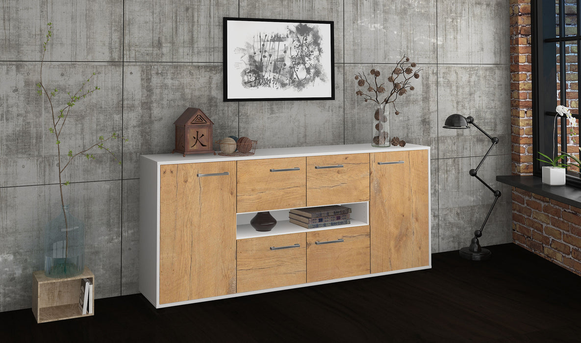 Sideboard Farina, Eiche Seite (180x79x35cm) - Stil.Zeit Möbel GmbH