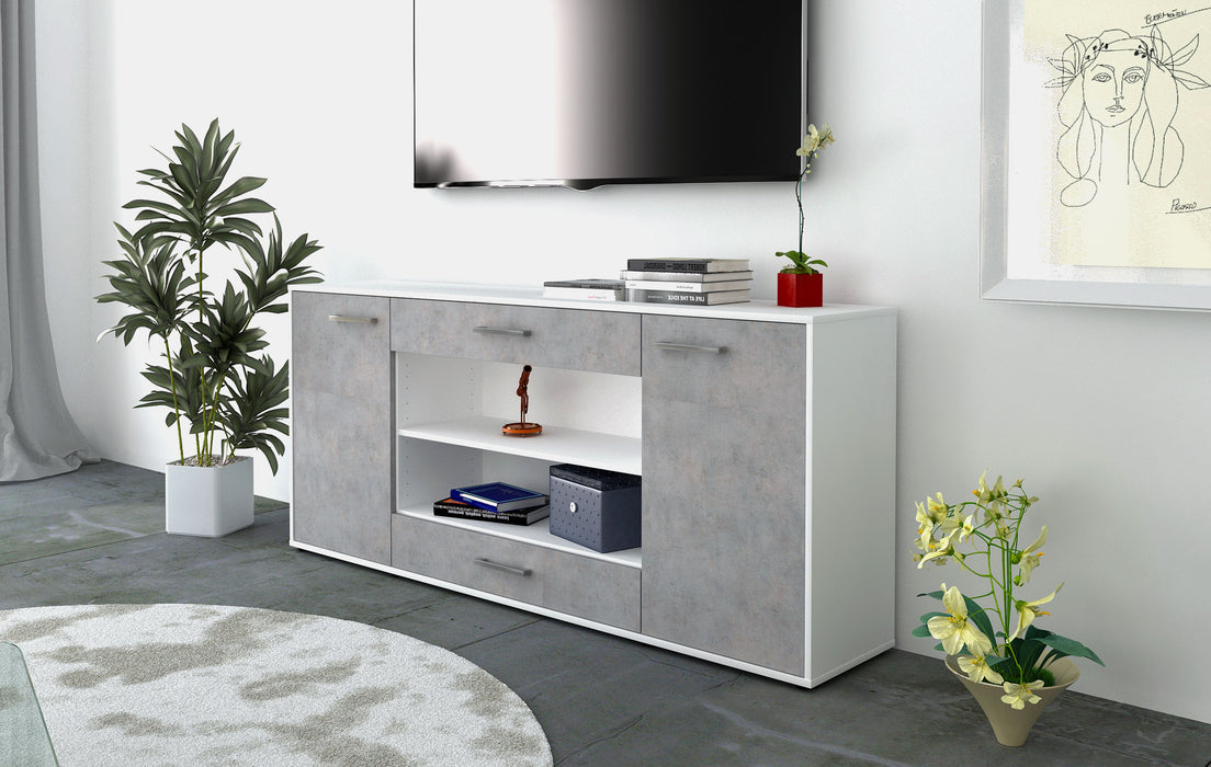 Sideboard Feli, Beton Seite (180x79x35cm) - Stil.Zeit Möbel GmbH