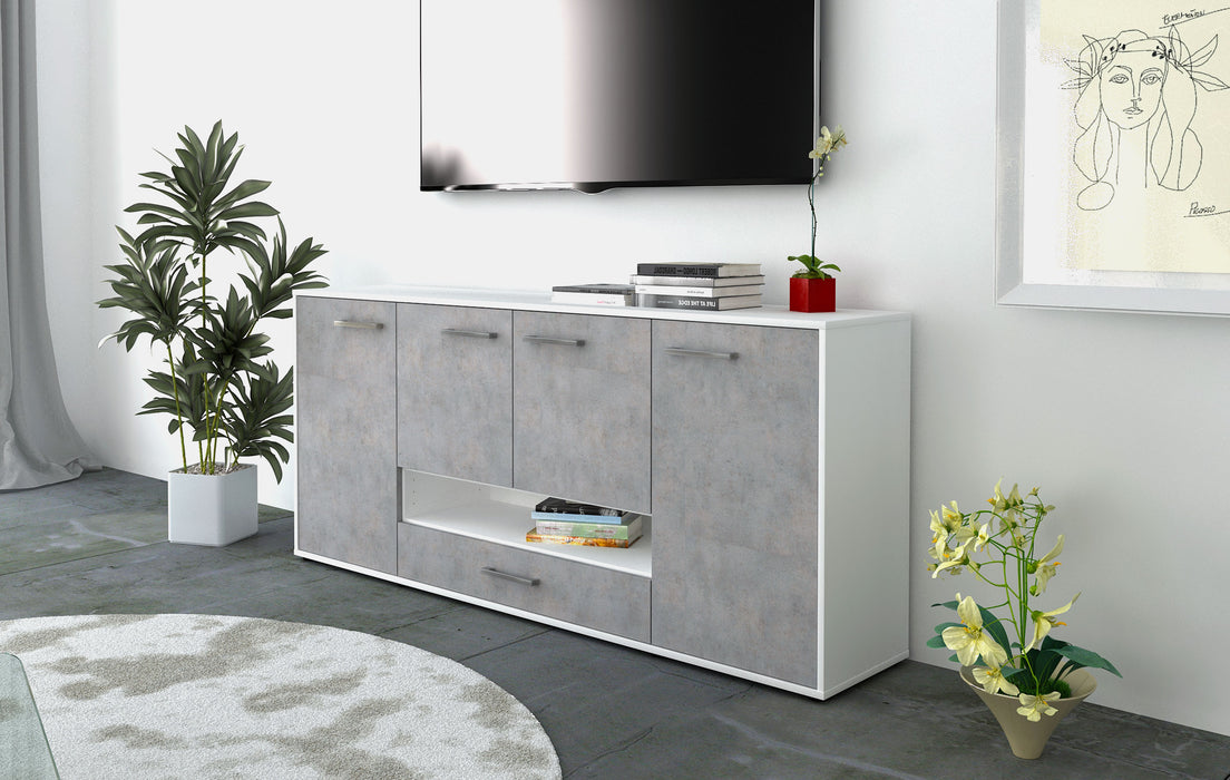 Sideboard Felicitas, Beton Seite (180x79x35cm) - Stil.Zeit Möbel GmbH