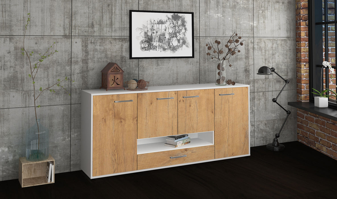 Sideboard Felicitas, Eiche Seite (180x79x35cm) - Stil.Zeit Möbel GmbH