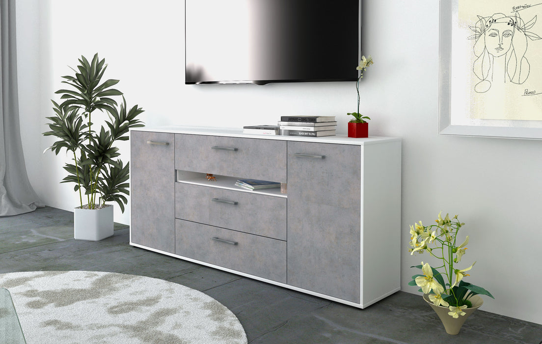 Sideboard Fernanda, Beton Seite (180x79x35cm) - Stil.Zeit Möbel GmbH