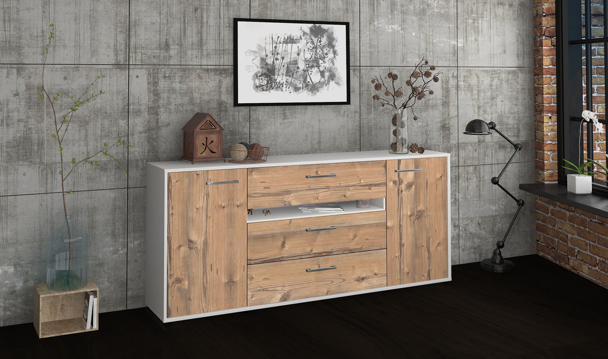 Sideboard Fernanda, Pinie Seite (180x79x35cm) - Stil.Zeit Möbel GmbH