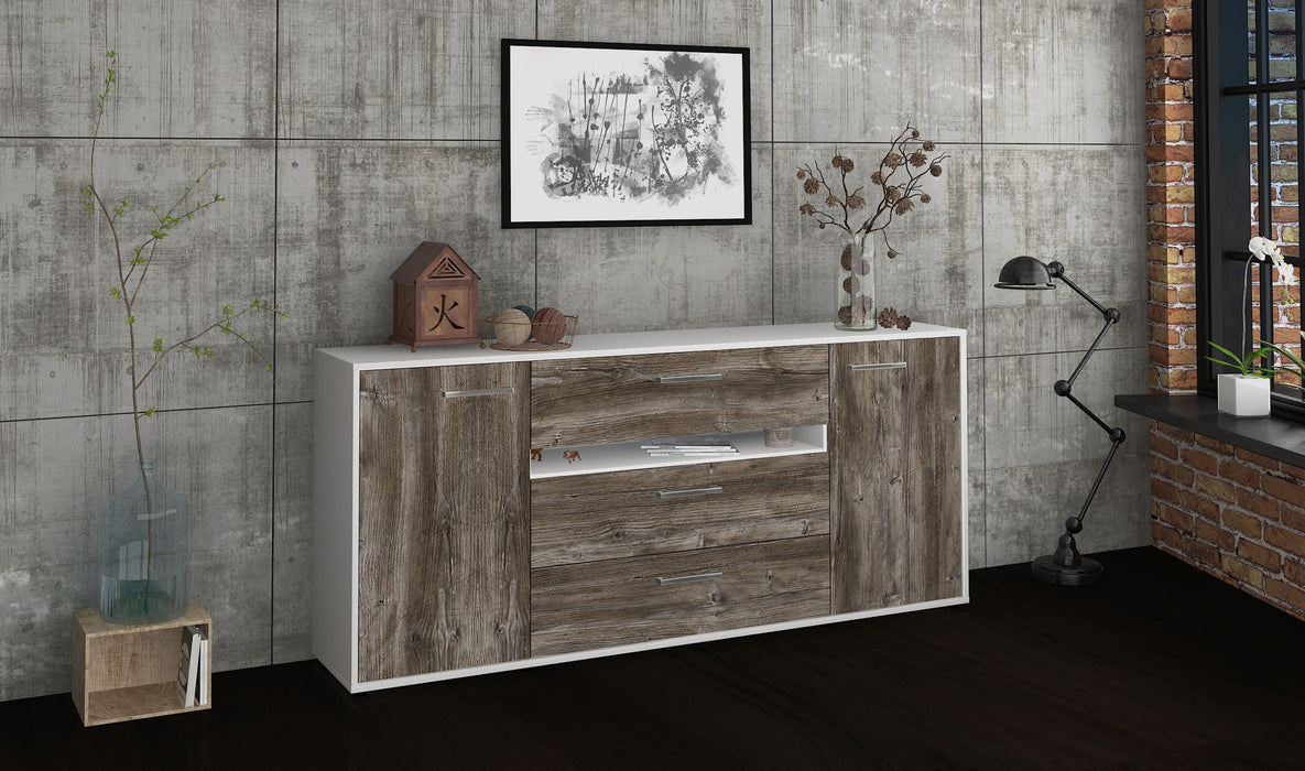 Sideboard Fernanda, Treibholz Seite (180x79x35cm) - Stil.Zeit Möbel GmbH