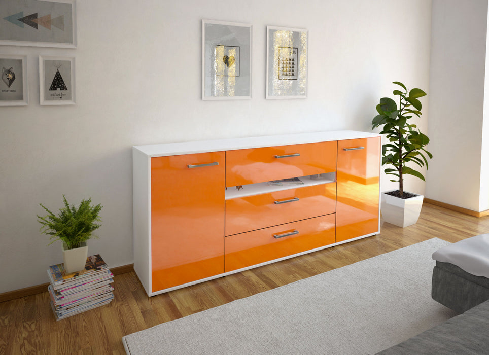 Sideboard Fernanda, Orange Seite (180x79x35cm) - Stil.Zeit Möbel GmbH