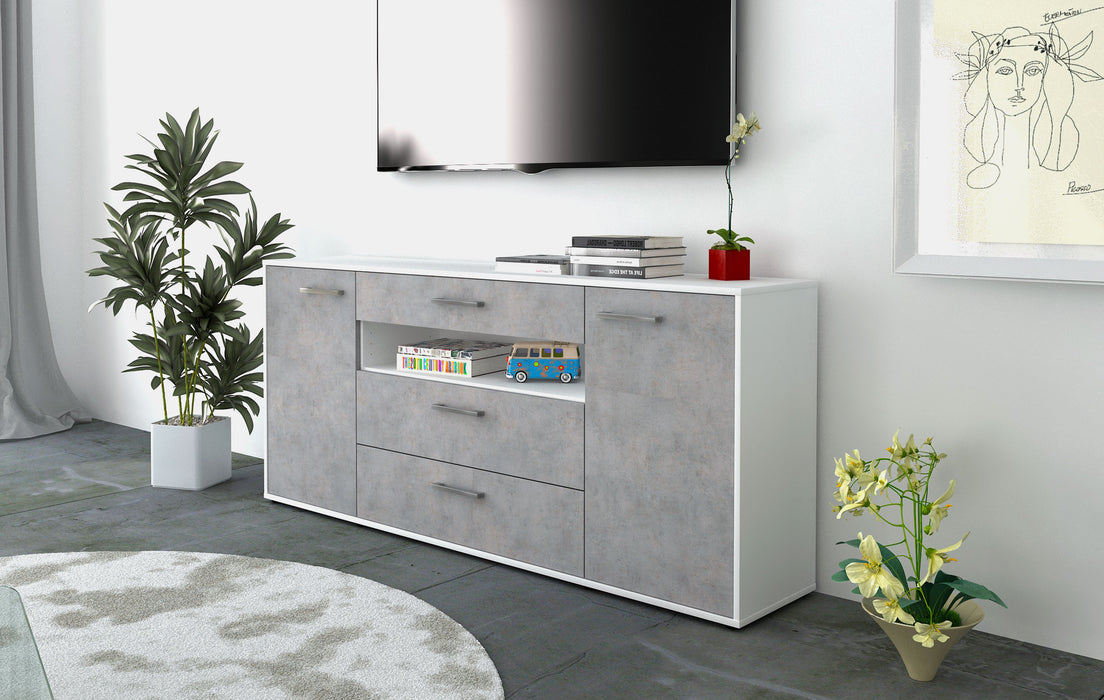 Sideboard Filippa, Beton Seite (180x79x35cm) - Stil.Zeit Möbel GmbH