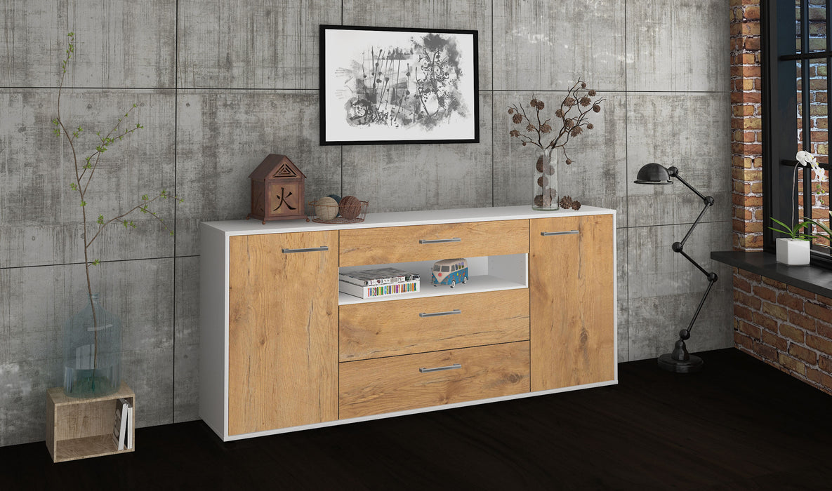 Sideboard Filippa, Eiche Seite (180x79x35cm) - Stil.Zeit Möbel GmbH