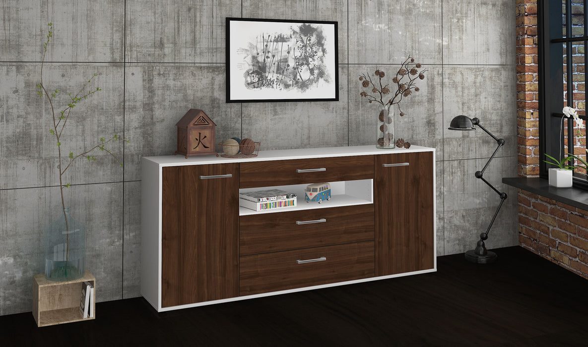 Sideboard Filippa, Walnuss Seite (180x79x35cm) - Stil.Zeit Möbel GmbH