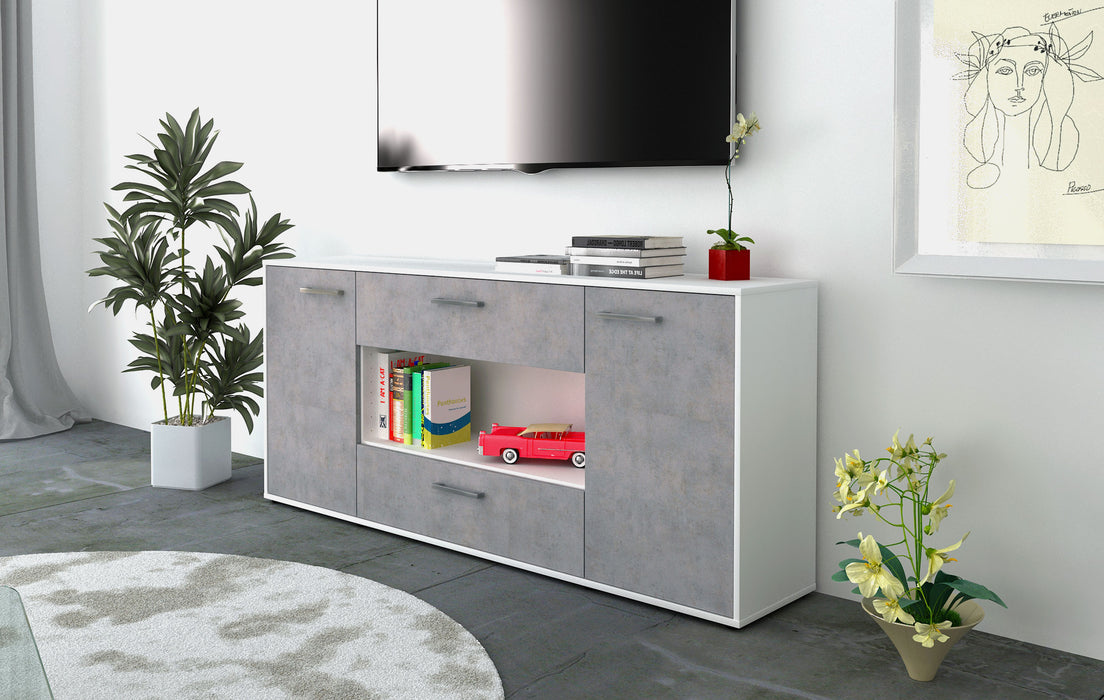 Sideboard Filomena, Beton Seite (180x79x35cm) - Stil.Zeit Möbel GmbH