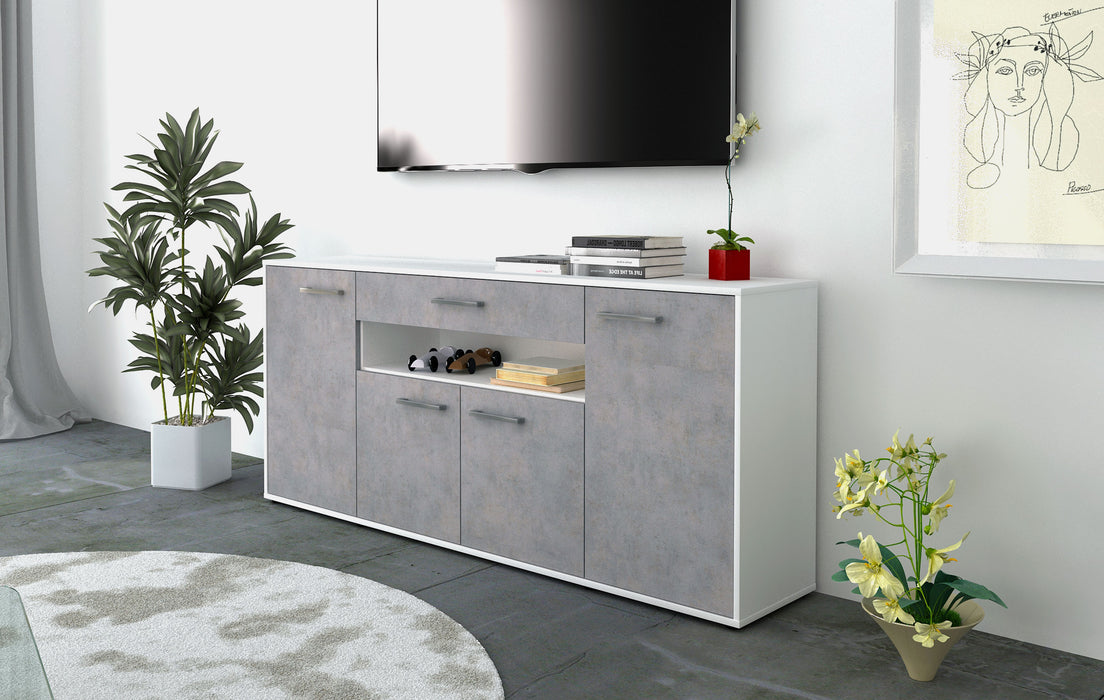 Sideboard Fiorella, Beton Seite (180x79x35cm) - Stil.Zeit Möbel GmbH