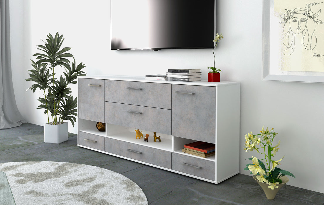 Sideboard Florentina, Beton Seite (180x79x35cm) - Stil.Zeit Möbel GmbH