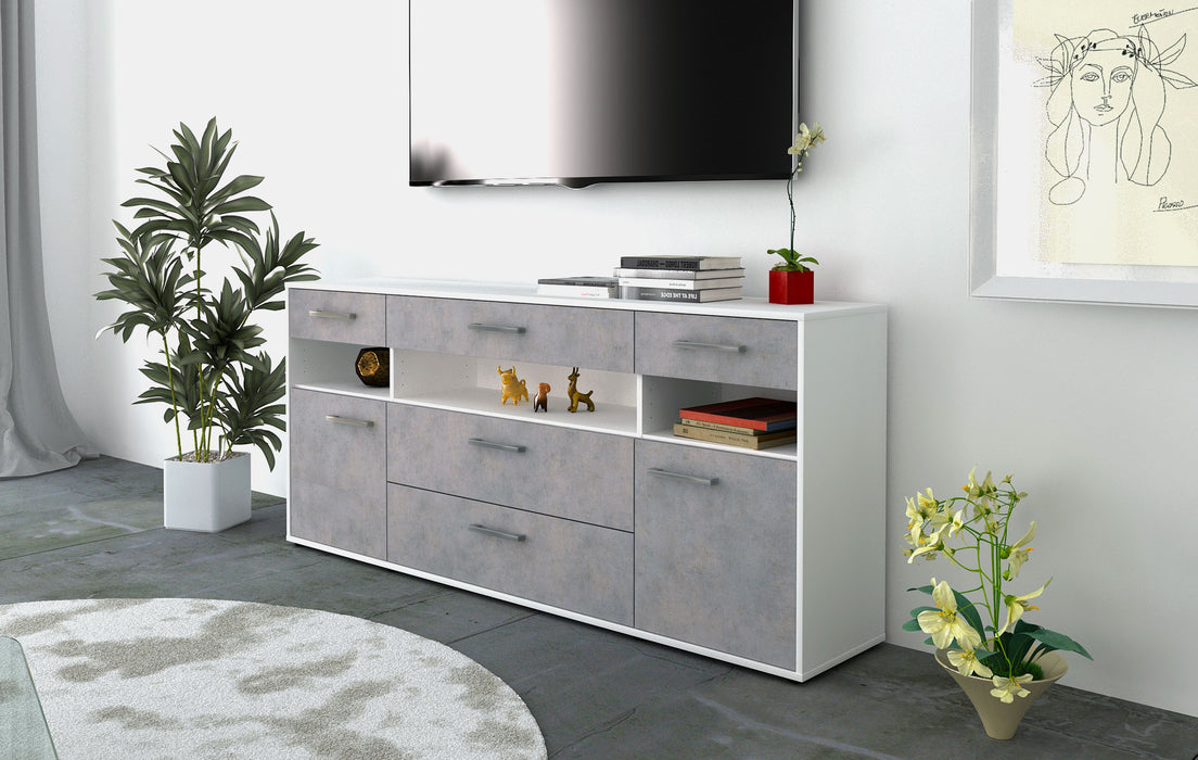 Sideboard Floria, Beton Seite (180x79x35cm) - Stil.Zeit Möbel GmbH