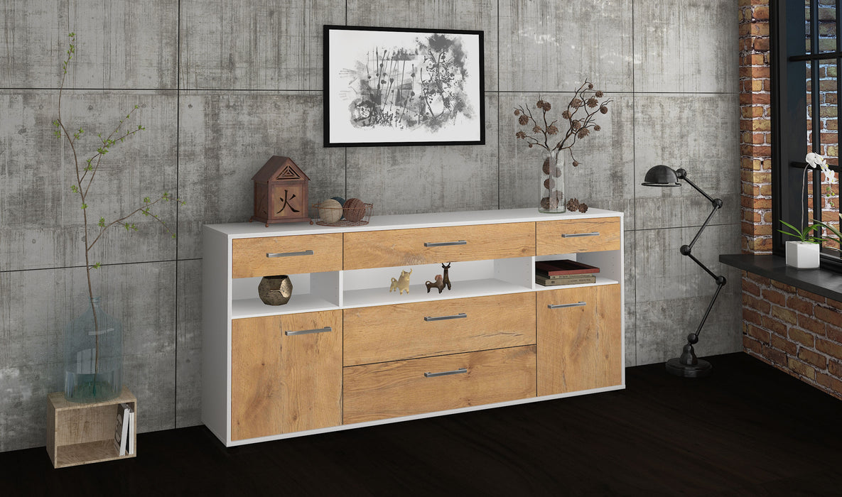 Sideboard Floria, Eiche Seite (180x79x35cm) - Stil.Zeit Möbel GmbH