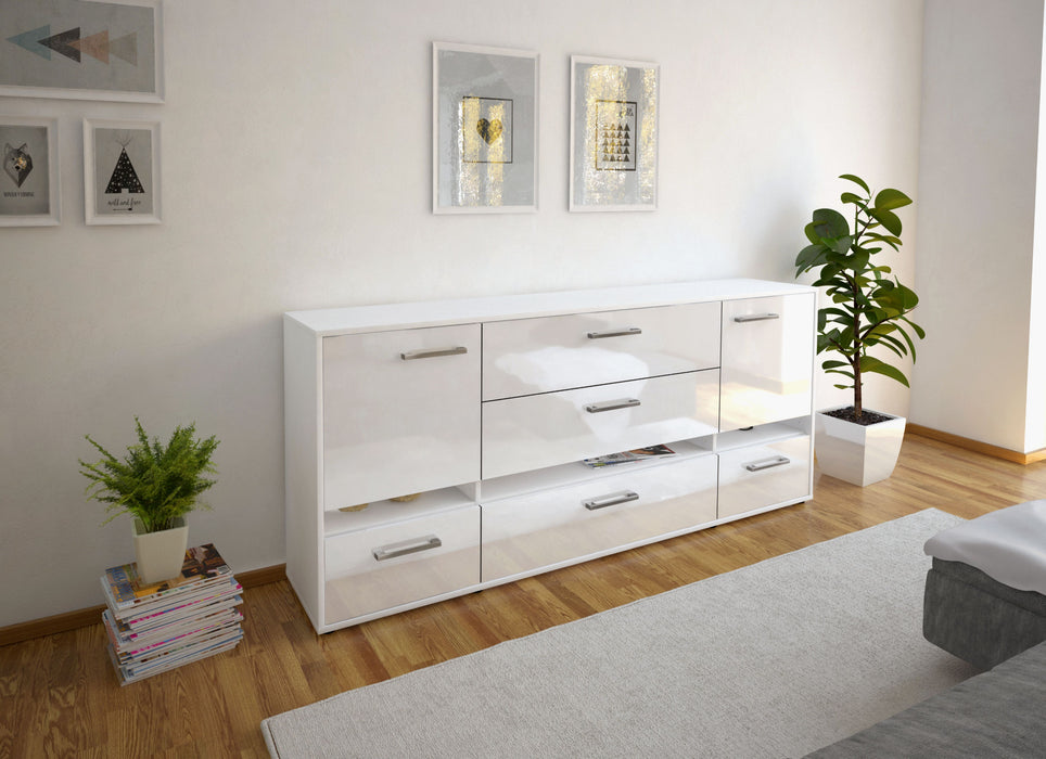 Sideboard Floriana, Weiß Seite (180x79x35cm) - Stil.Zeit Möbel GmbH