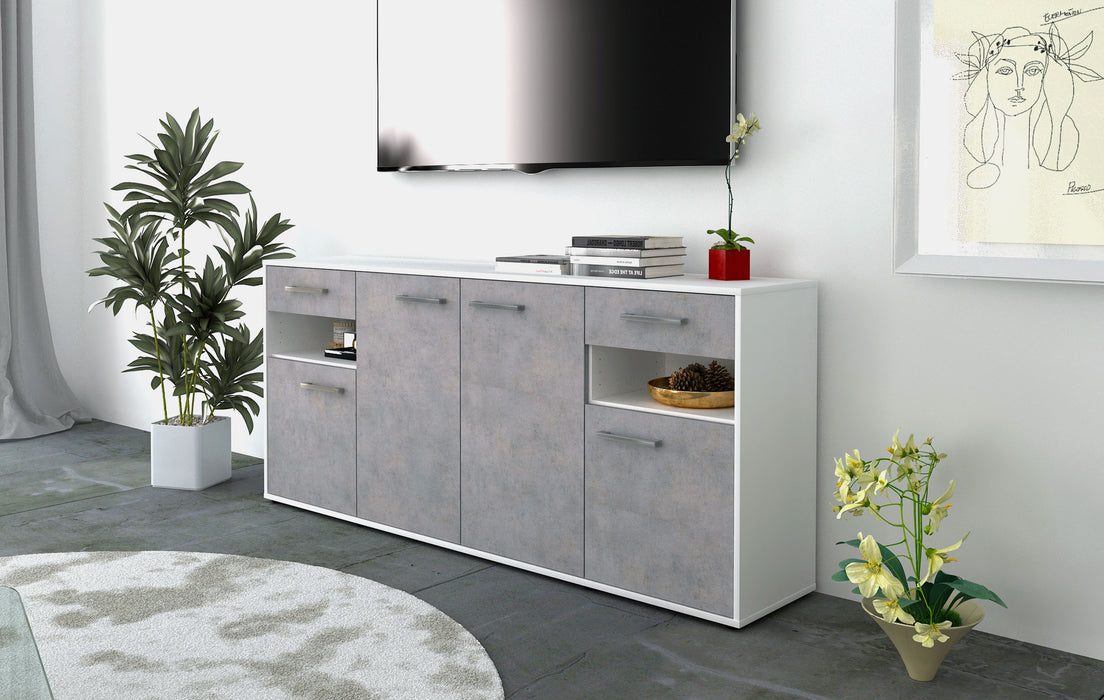 Sideboard Franca, Beton Seite (180x79x35cm) - Stil.Zeit Möbel GmbH