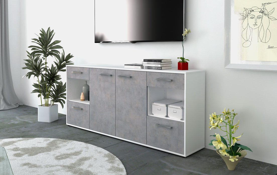 Sideboard Gabriella, Beton Seite (180x79x35cm) - Stil.Zeit Möbel GmbH