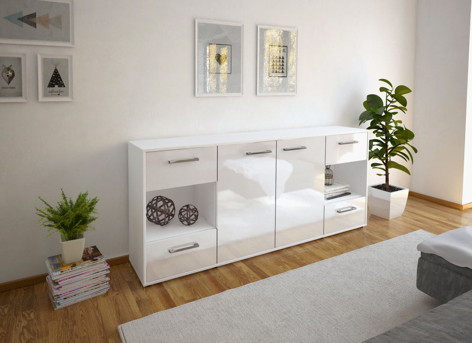 Sideboard Gaia, Weiß Seite (180x79x35cm) - Stil.Zeit Möbel GmbH