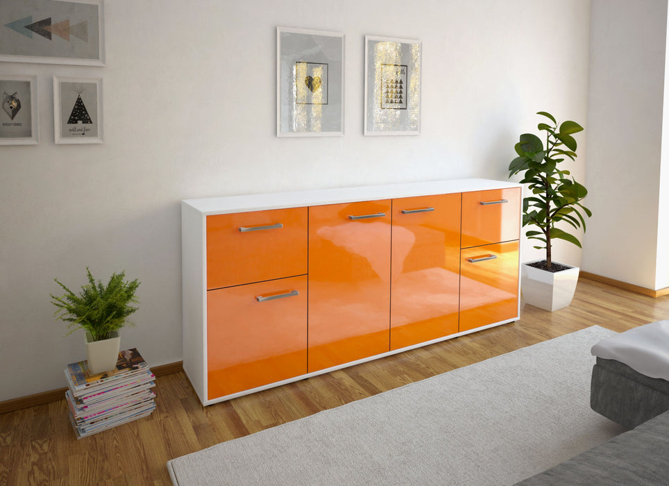 Sideboard Georgina, Orange Seite (180x79x35cm) - Stil.Zeit Möbel GmbH