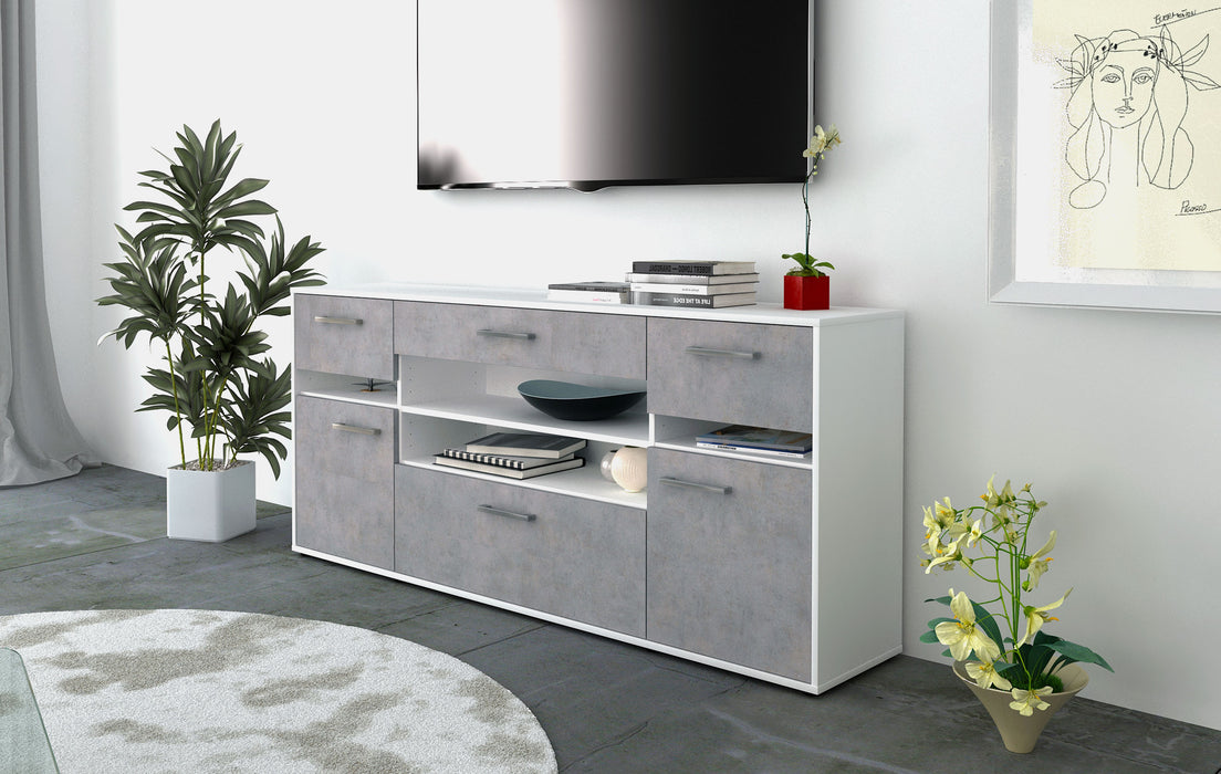 Sideboard Gina, Beton Seite (180x79x35cm) - Stil.Zeit Möbel GmbH