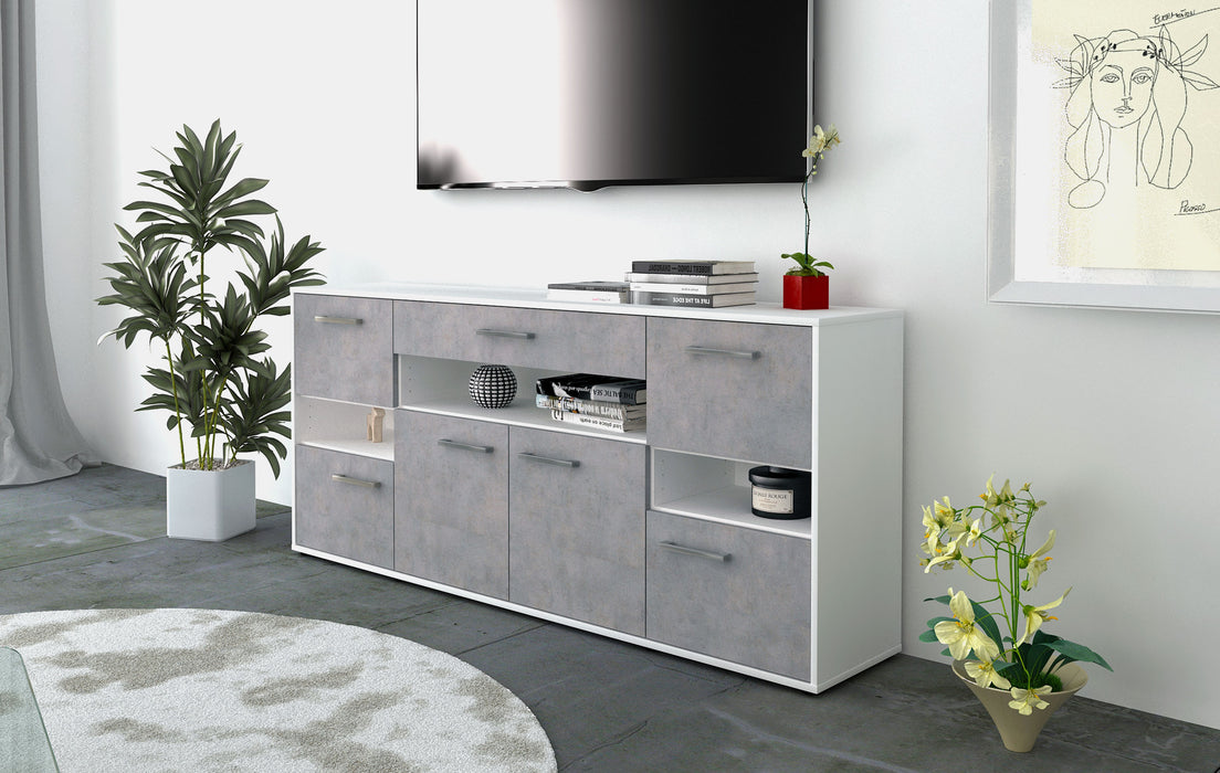 Sideboard Ginevra, Beton Seite (180x79x35cm) - Stil.Zeit Möbel GmbH