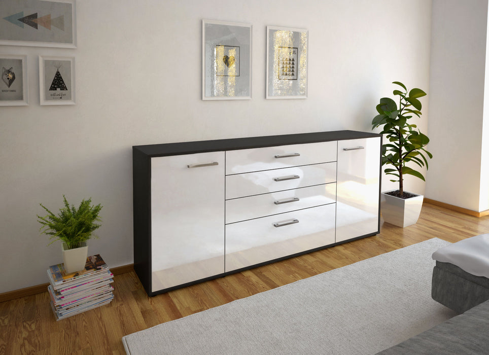 Sideboard Eleni, Weiß Seite (180x79x35cm) - Stil.Zeit Möbel GmbH