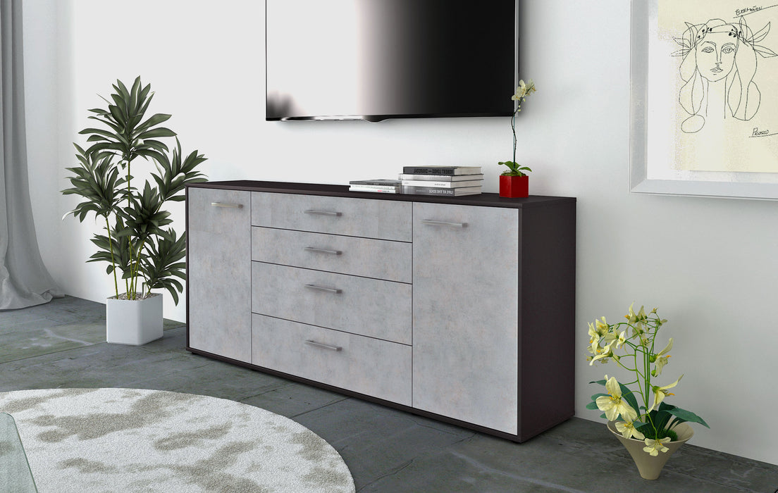 Sideboard Elettra, Beton Seite (180x79x35cm) - Stil.Zeit Möbel GmbH