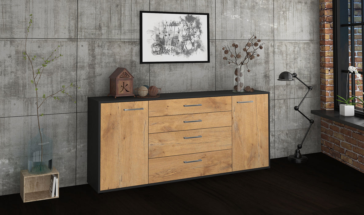 Sideboard Elettra, Eiche Seite (180x79x35cm) - Stil.Zeit Möbel GmbH