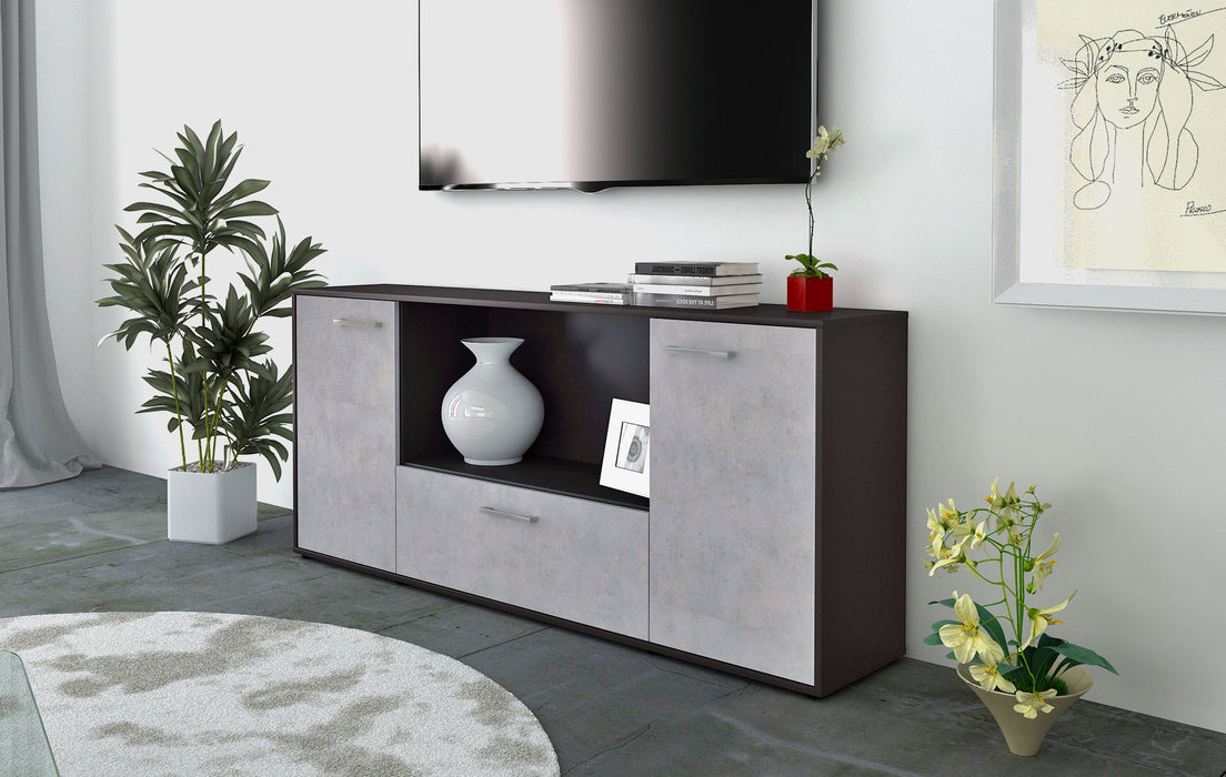 Sideboard Ella, Beton Seite (180x79x35cm) - Stil.Zeit Möbel GmbH