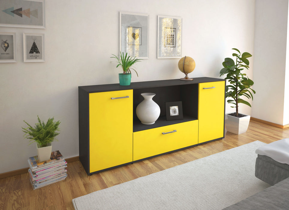 Sideboard Ella, Gelb Seite (180x79x35cm) - Stil.Zeit Möbel GmbH