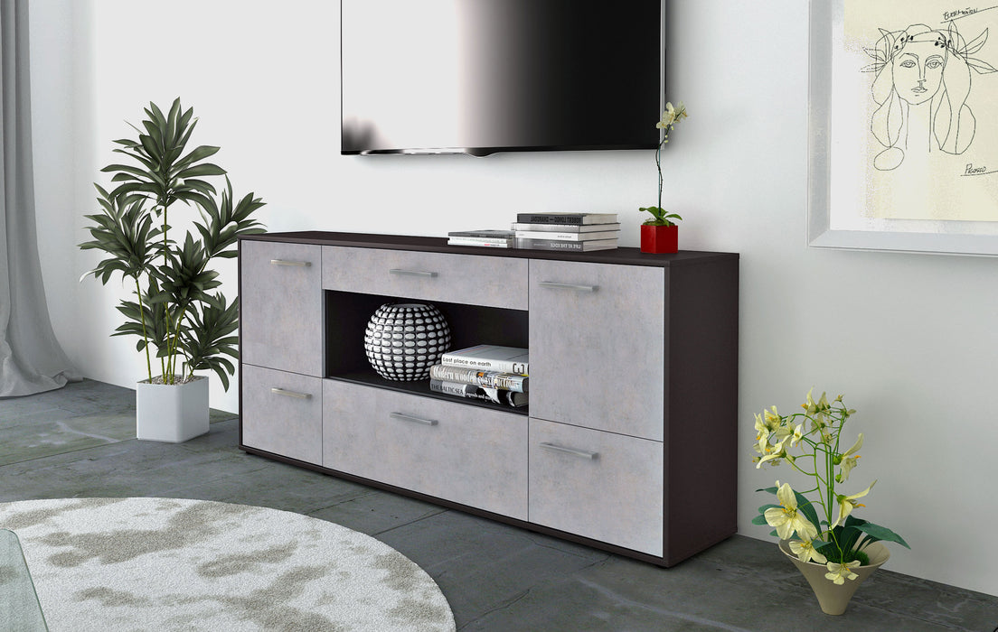 Sideboard Elodie, Beton Seite (180x79x35cm) - Stil.Zeit Möbel GmbH