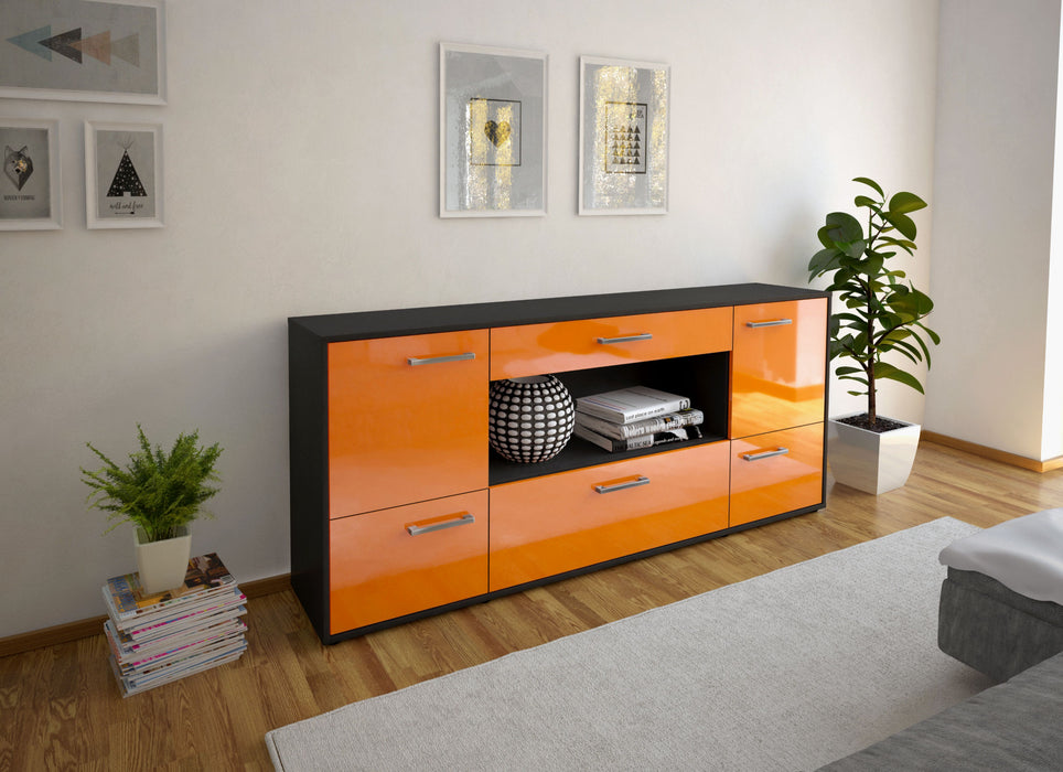 Sideboard Elodie, Orange Seite (180x79x35cm) - Stil.Zeit Möbel GmbH