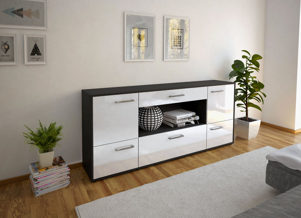 Sideboard Elodie, Weiß Seite (180x79x35cm) - Stil.Zeit Möbel GmbH