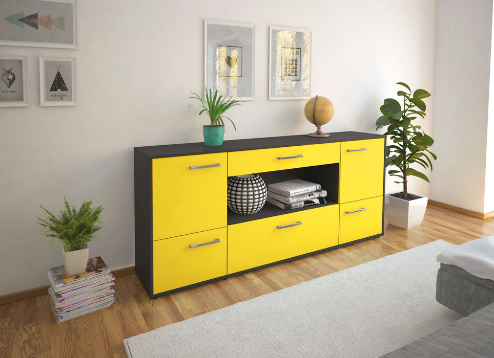 Sideboard Elodie, Gelb Seite (180x79x35cm) - Stil.Zeit Möbel GmbH