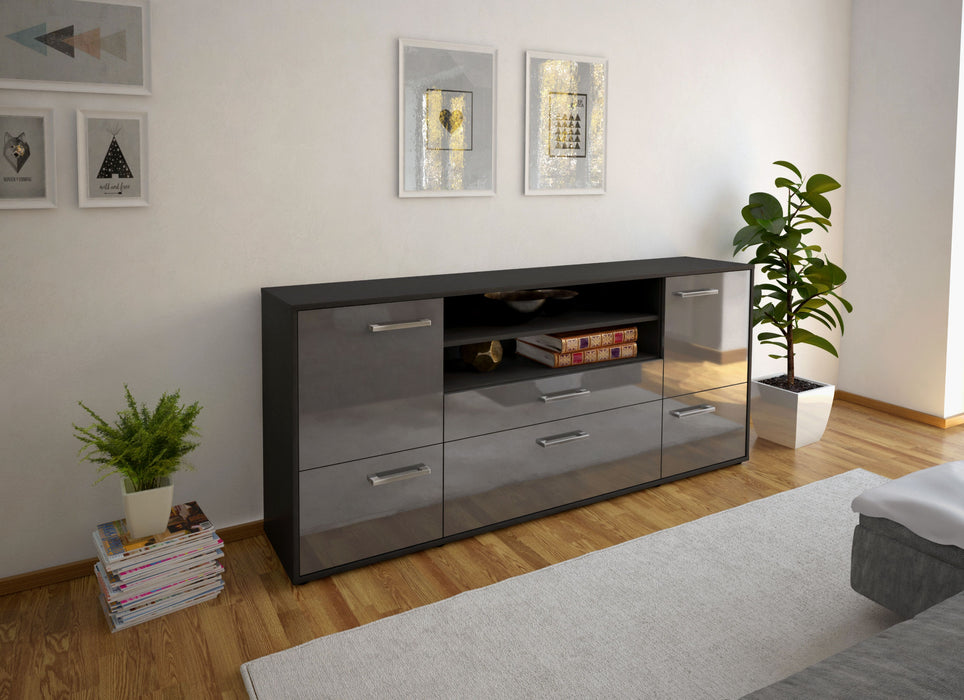 Sideboard Eluana, Grau Seite (180x79x35cm) - Stil.Zeit Möbel GmbH