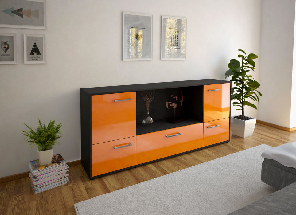 Sideboard Elvezia, Orange Seite (180x79x35cm) - Stil.Zeit Möbel GmbH