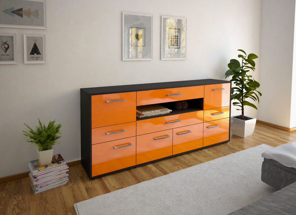 Sideboard Emerelda, Orange Seite (180x79x35cm) - Stil.Zeit Möbel GmbH