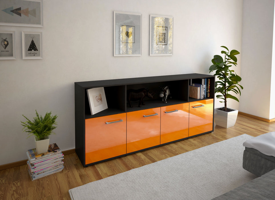 Sideboard Enrica, Orange Seite (180x79x35cm) - Stil.Zeit Möbel GmbH