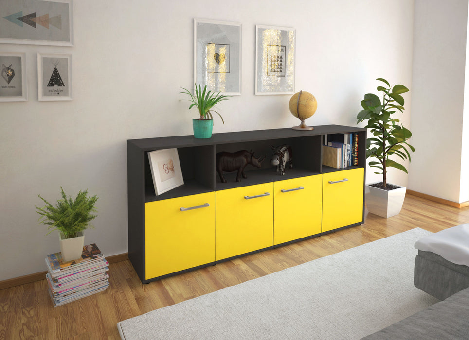 Sideboard Enrica, Gelb Seite (180x79x35cm) - Stil.Zeit Möbel GmbH