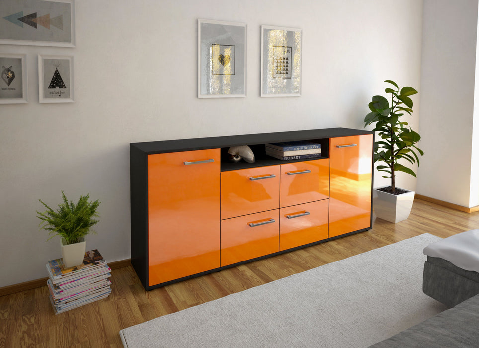 Sideboard Ephenia, Orange Seite (180x79x35cm) - Stil.Zeit Möbel GmbH