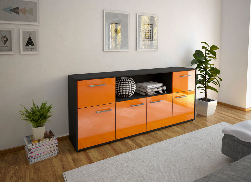 Sideboard Ermentrude, Orange Seite (180x79x35cm) - Stil.Zeit Möbel GmbH